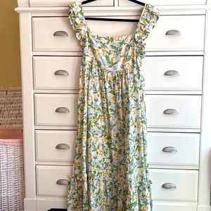 Lemon Print Maxi Sundress